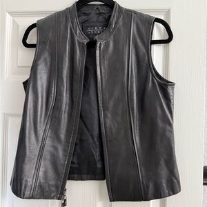 Siena Studio Women's Black Leather Vest Size 4